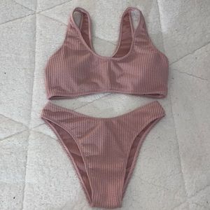 Light Pink Ribbed Bikini